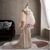 Champagne Mermaid Sequins Strapless Prom Dress