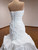 White Mermaid Satin Strapless Pleats Wedding Dress