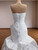 White Mermaid Satin Strapless Pleats Wedding Dress