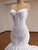 White Mermaid Satin Lace Strapless Wedding Dress