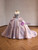 Pink Ball Gown Tulle Sequins Crystal Prom Dress