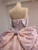 Pink Ball Gown Tulle Sequins Crystal Prom Dress