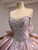 Pink Ball Gown Tulle Sequins Crystal Prom Dress