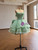 Green Tulle Strapless Appliques Beading Prom Dress