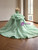 Green Tulle Strapless Appliques Beading Prom Dress