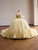 Yellow Tulle Strapless Appliques Prom Dress