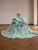 Green Sequins Strapless Beading Prom Dress