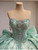 Green Sequins Strapless Beading Prom Dress