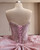 Pink Sequins Strapless Beading Prom Dress