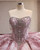 Pink Sequins Strapless Beading Prom Dress