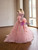 Pink Tulle Off the Shoulder Appliques Prom Dress