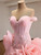 Close-Up of Pink Appliques - Embellished Tulle Prom Dress