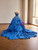 Blue Satin Straples Beading Prom Dress