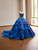 Blue Satin Straples Beading Prom Dress