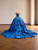 Blue Satin Straples Beading Prom Dress
