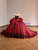 Burgundy Tulle Strapless Appliques Beading Prom Dress