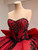 Burgundy Tulle Strapless Appliques Beading Prom Dress