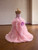 Pink Tulle Strapless Beading Prom Dress