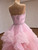 Pink Tulle Strapless Beading Prom Dress