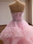 Pink Tulle Strapless Beading Prom Dress