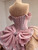 Pink Tulle Sequins Crystal Bow Prom Dress