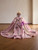Pink Tulle Sequins Crystal Bow Prom Dress