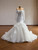 White Mermaid Tulle Lace Long Sleeve Wedding Dress