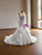 White Mermaid Tulle Lace Long Sleeve Wedding Dress