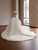 Light Champagne Tulle Strapless Beading Wedding Dress