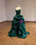 Green Tulle Straps Beading Prom Dress