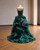 Green Tulle Straps Beading Prom Dress