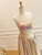 Champagne Satin Strapless Pleats Beading Prom Dress