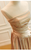Champagne Satin Strapless Pleats Beading Prom Dress