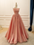 Elegant A line orange satin gown with sculpted waist