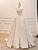 Ivory Satin Strapless Pleats Wedding Dress
