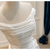 White Satin Off the Shoulder Pleats Wedding Dress