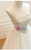 Beige White Tulle Strapless Beading Wedding Dress