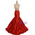 New Style Red Satin Backless Evening Dress Formal Gowns