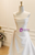Beige White Satin Strapless Pleats Wedding Dress