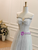 Tulle Sequins Strapless Beading Bow Prom Dress