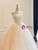 Champagne Tulle Strapless Pleats Wedding Dress