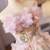 Champagne Print Strapless Flower Homecoming Dress