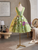 Green Tulle V-neck Flower Homecoming Dress