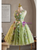 Green Tulle V-neck Flower Homecoming Dress