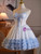 Light Blue Tulle Lace Strapless Homecoming Dress