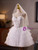 White Tulle Straps Beading Homecoming Dress