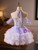 Purple Tulle Off the Shoulder Flower Homecoming Dress