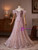 Pink Sequins Straps Beading Prom Dress