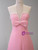 Pink Strapless Pearls Bow Prom Dress