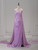 Violet Color Strapless Pleats Prom Dress